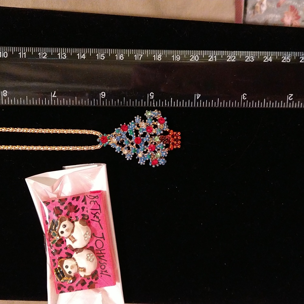 Christmas Tree Pendant with Snowman Earrings